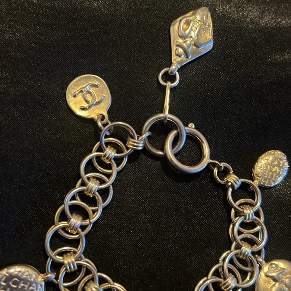 CHANEL Vintage 1980s Mademoiselle Chain Bracelet Charm Gold Tone - Picture 2 of 7